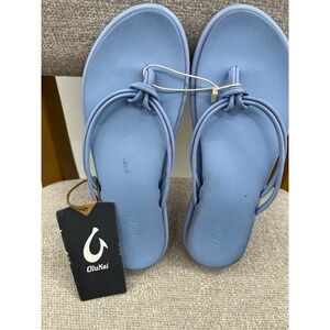 OluKai 'Aka Flip-Flops Women's 6 Sky Blue Summer Beach Thong Sandals Lightweight
